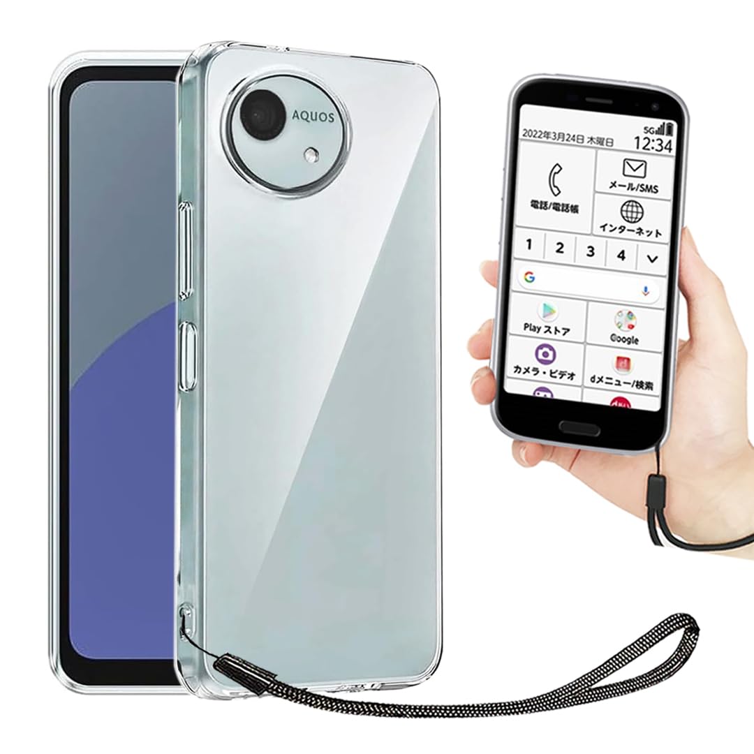 Amazon.co.jp: AQUOS wish 4 ケース クリア 透明 カバー 【 ストラップ