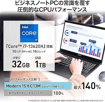 Amazon.co.jp: 【Core i7搭載・ハイパワー大画面】MSIビジネスノートPC
