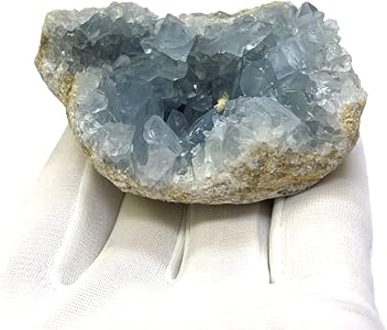 Amazon.co.jp: セレスタイト 天青石 原石 クラスター (266) 鉱物 鉱石