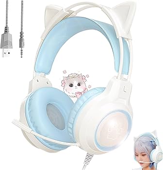 Amazon.co.jp: ゲーミングヘッドセット 猫耳ヘッドホン ねこみみ