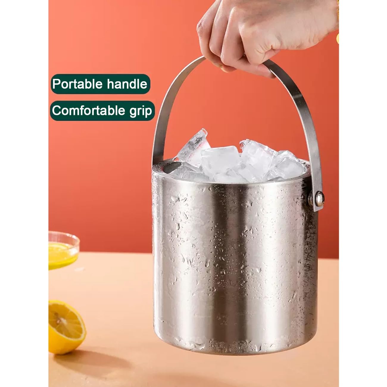 Amazon｜ステンレス製アイスペール 氷入れ ポータブル断熱アイス