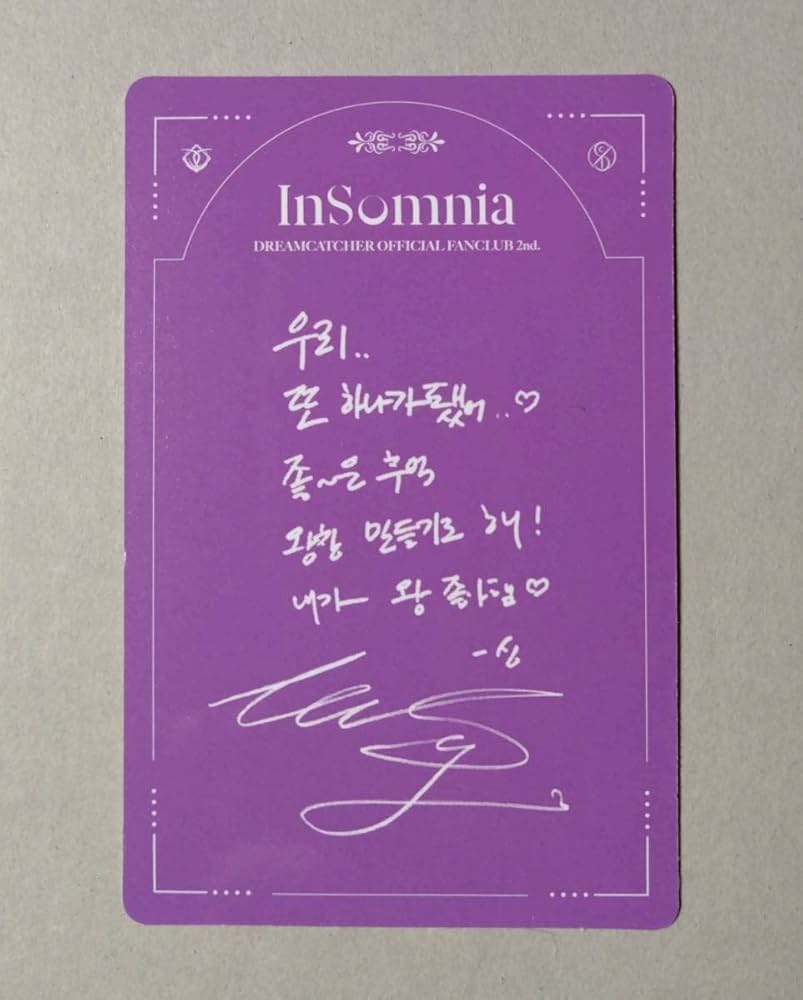 Amazon.co.jp: DREAMCATCHER OFFICIAL FANCLUB Insomnia 2nd welcome