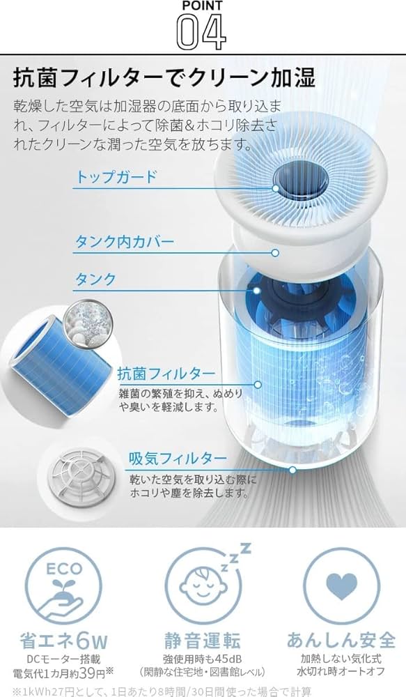 Amazon.co.jp: braaa 気化式加湿器 Puoto VBHU255 ブラー プオト