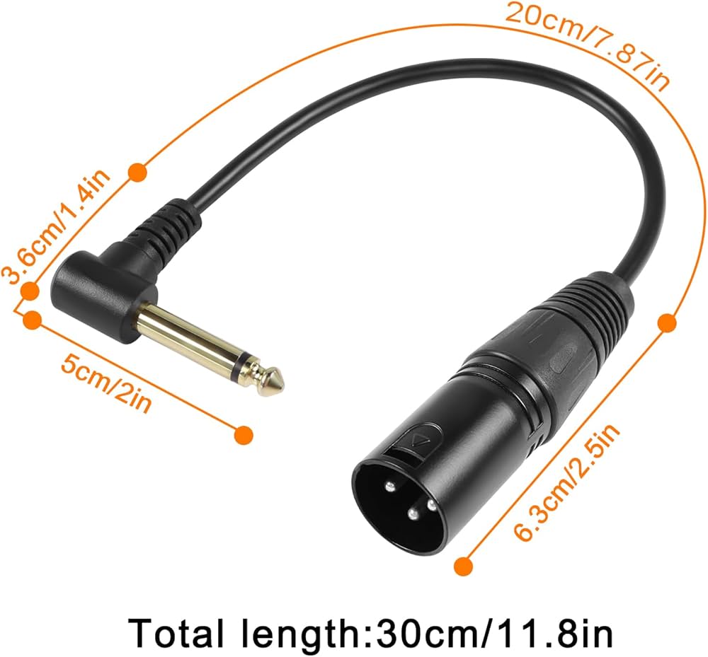 Amazon.co.jp: QIANRENON 90度アングル TS 6.35mm - XLR アンバランス