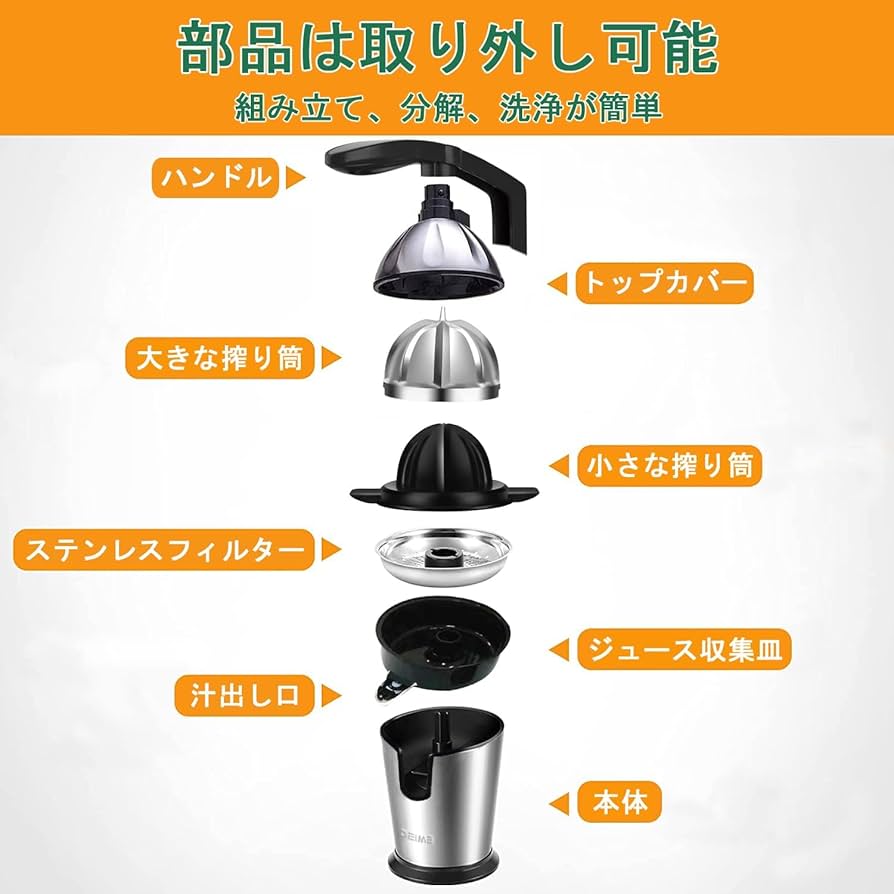 Amazon | DEIME ステンレススチール シトラスジューサー ジュース絞り