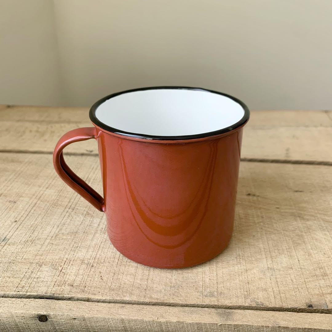 Amazon.co.jp: 年代物 レトロ 琺瑯 ホーローマグカップ大 赤 1個