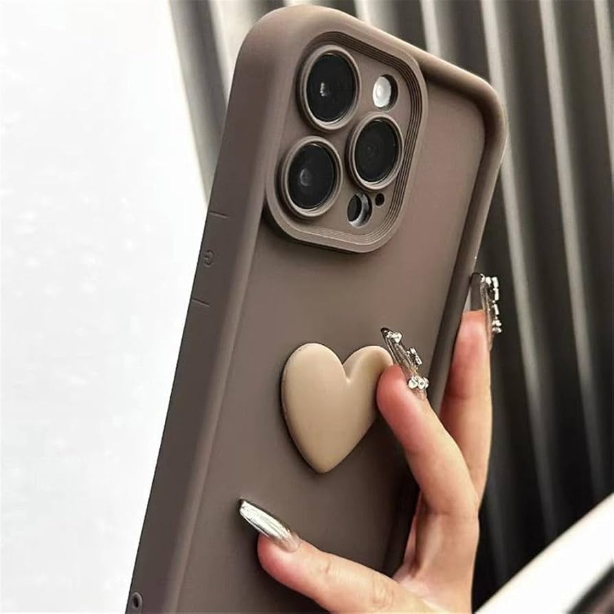 Amazon.co.jp: かわいい 3D ブラック ラブ ハート ソフト フォン