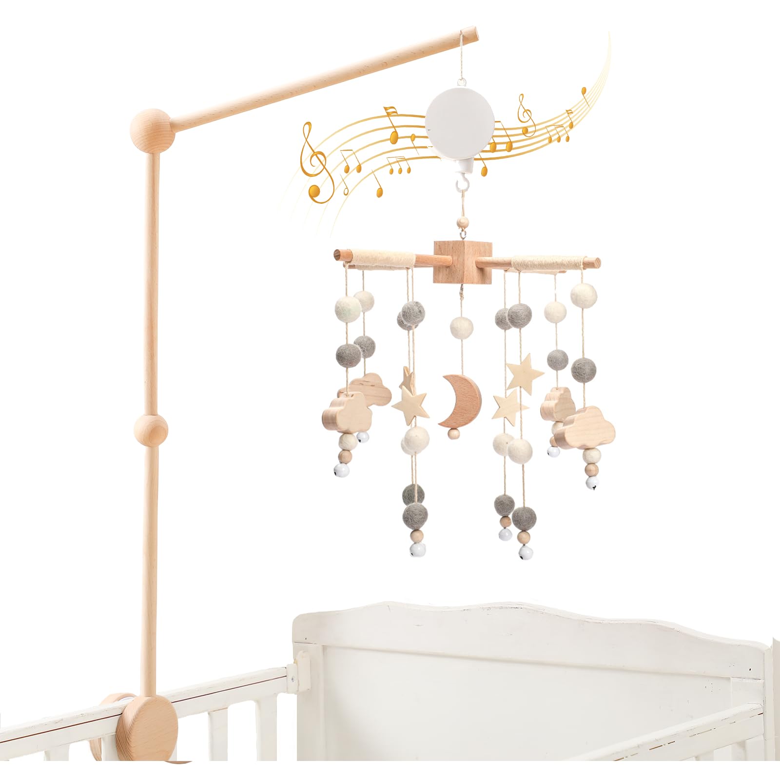 Amazon | let's make ベッドメリーセット 木製 アーム オルゴール 手