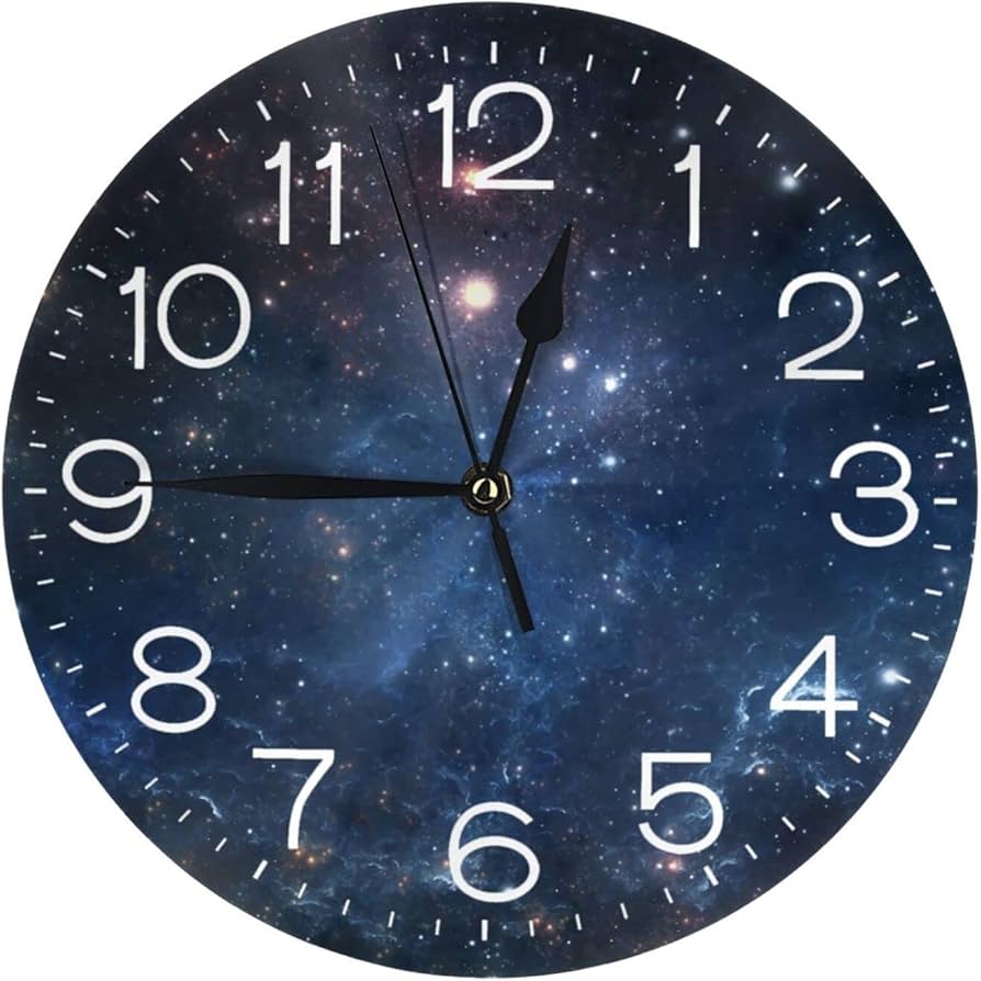 Amazon.co.jp: 宇宙 スター 星 掛け時計 壁掛け時計 壁時計 静音 連続