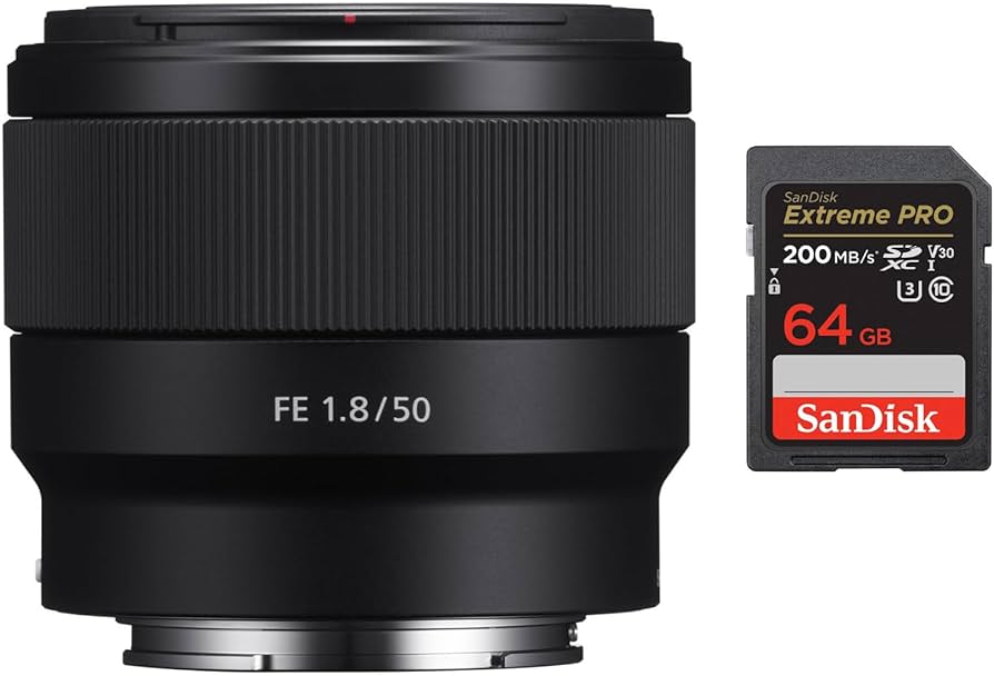 Amazon.com : Sony FE 50mm f/1.8 Lens Bundle with 64GB Memory Card