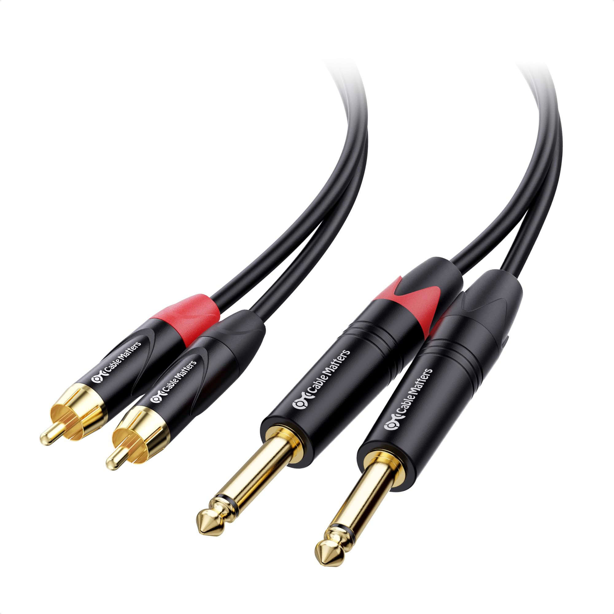 Amazon | Cable Matters 6.35mm RCA変換ケーブル - 1.8m、デュアル6.35