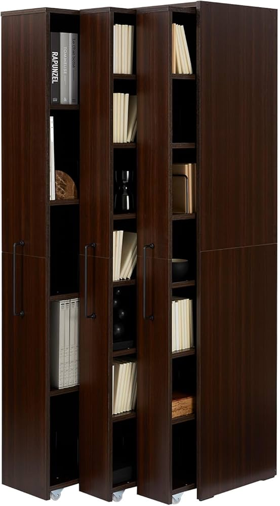 Amazon｜LOWYA ロウヤ 本棚 スライド 大容量 スリム 可動棚 教科書