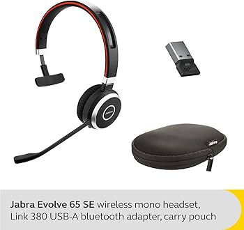 Amazon.com: Jabra Evolve 65 SE Mono Wireless Headset - Bluetooth