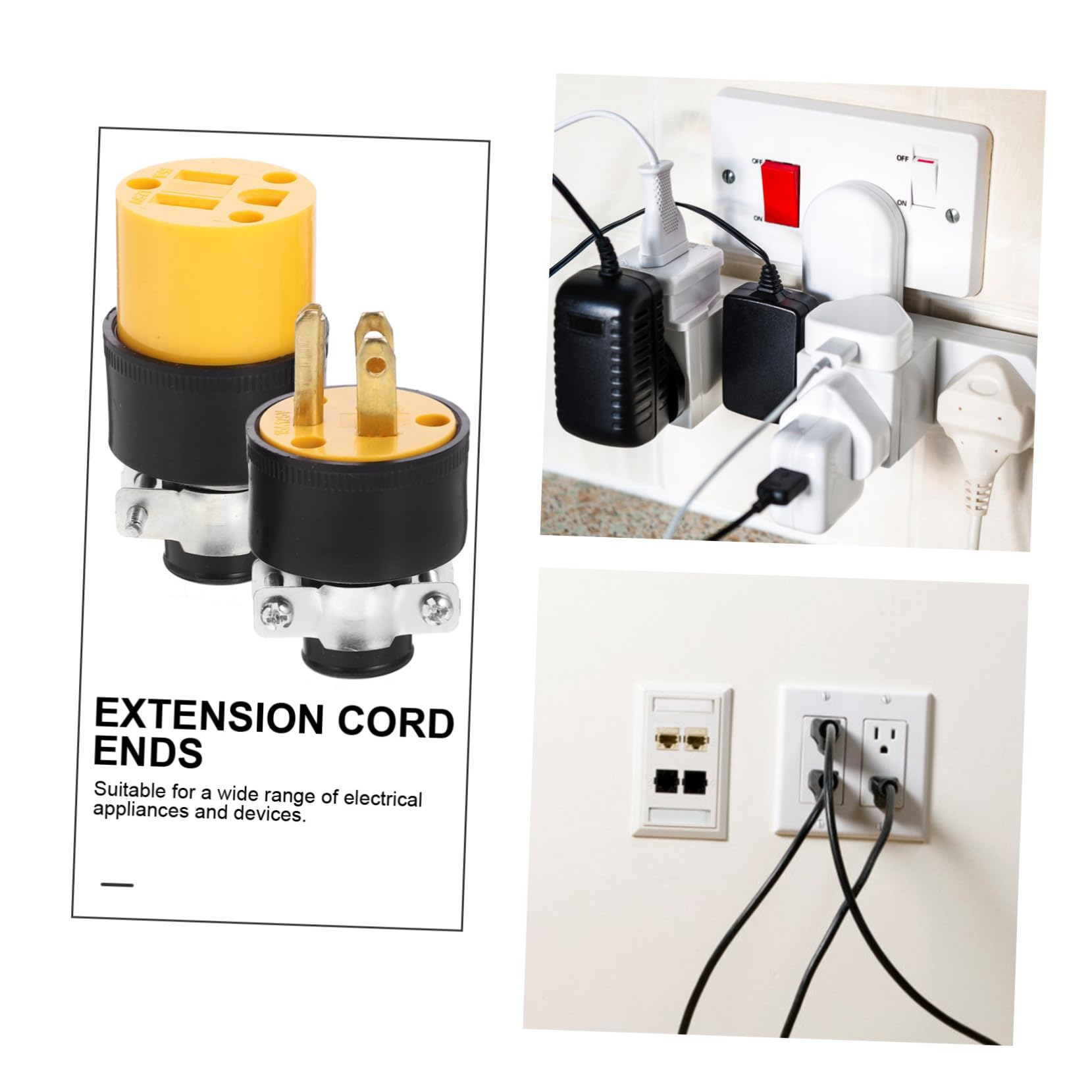 Amazon.co.jp: GETAJGHSD 延長コード用アース付き交換コネクタ ピン