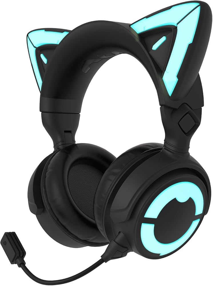 Amazon.com: YOWU Cat Ear Headphones 4GS - RGB Gaming Headset with