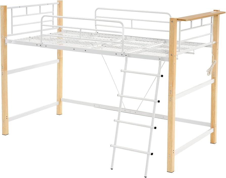 Amazon｜ロフトベッド パイプベッド シングル 耐荷重150kg 高さ140cm