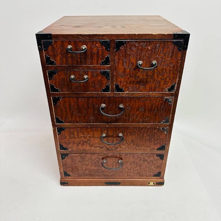 Amazon.co.jp: Yamakaヤマカ和風箪笥薬棚木工収納家具レトロビンテージ