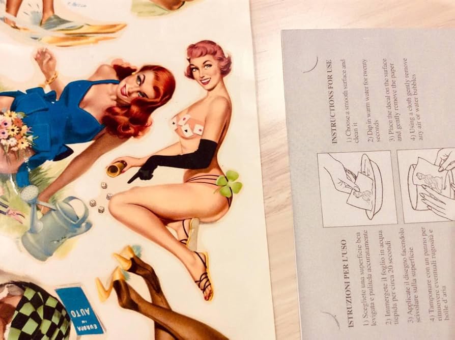 ピンナップガール イラスト コップ 4個セット ヴィンテージ ピンナップ