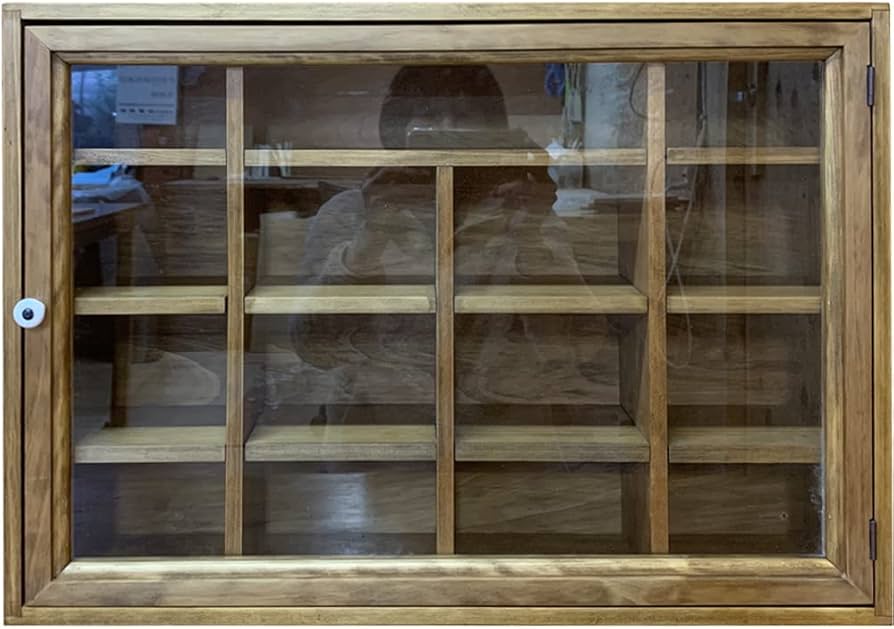 Amazon.co.jp: マス目コレクションケース 透明ガラス扉 アンティーク