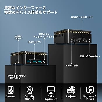 Amazon.co.jp: AIOEXPC Mini PC Intel Core i7 LPDDR4 24GB 512GB SSD