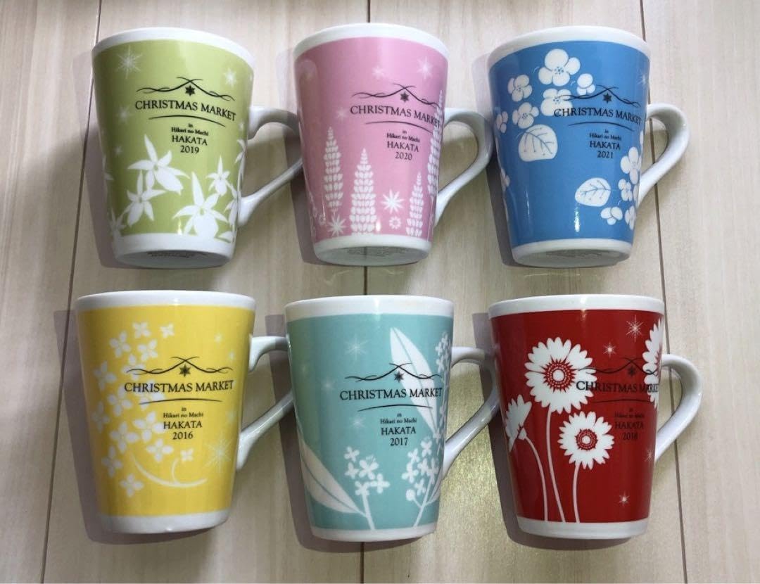 Amazon.co.jp: クリスマスマーケット 福岡 マグカップ 2016-2021 6個