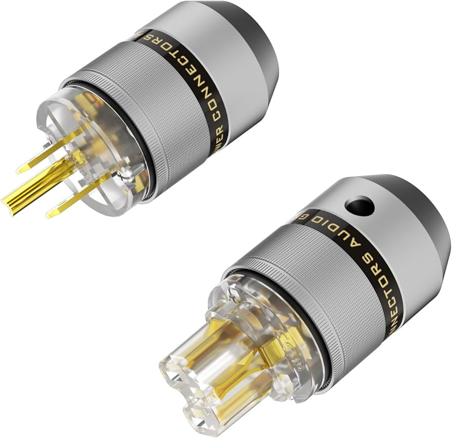 Amazon.co.jp: Preffair オーディオ用電源プラグ真鍮 3ピン 電源