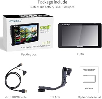 Amazon | FEELWORLD LUT6 6インチ 超高輝度 2600nits HDR / 3D LUT