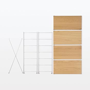 Amazon｜無印良品 ステンレスユニットシェルフ オーク材棚セット