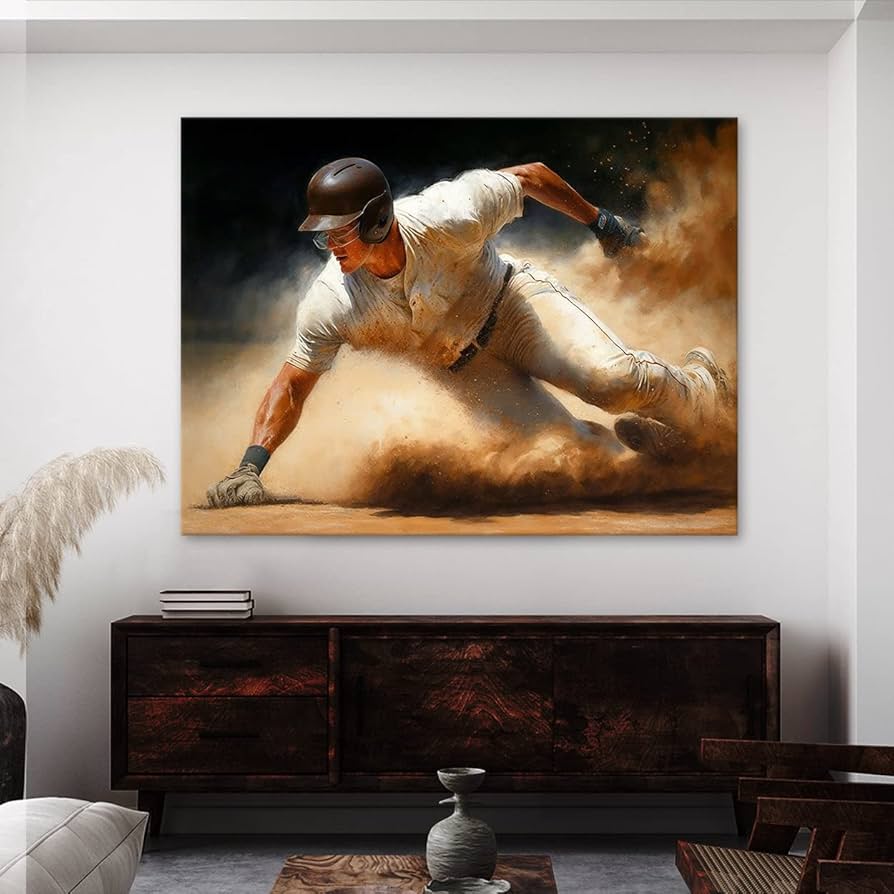 Amazon.com: Sense Canvas Baseball Realistic Movement 6 Canvas Art