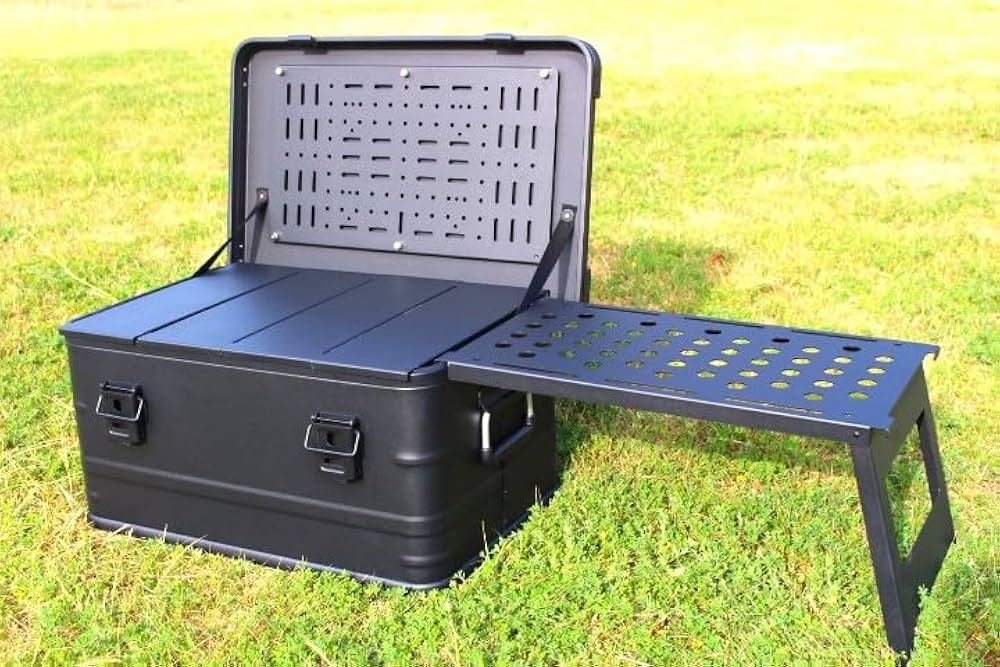 Amazon｜マットブラック スタッキング アルミコンテナボックス