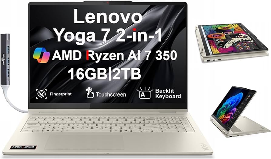 Amazon.com: Lenovo Yoga 7 AI Powered 2-in-1 Laptop 14.0