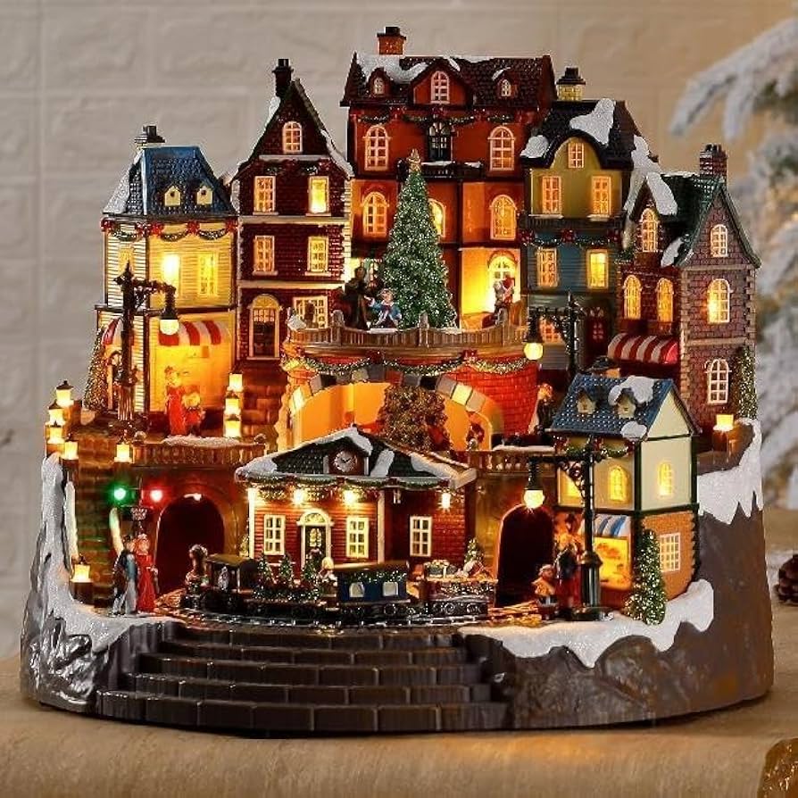 Amazon.co.jp: ミュージカルクリスマスビレッジ、LEDライトビレッジ