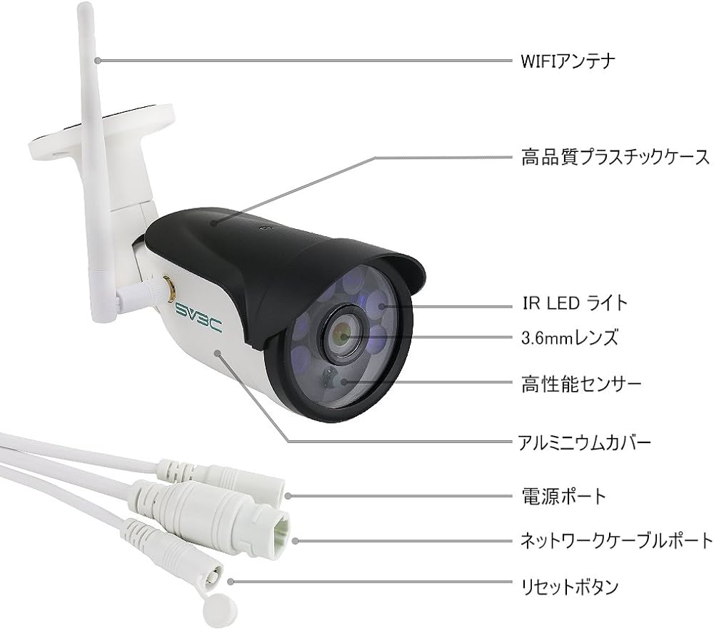 Amazon.co.jp: SV3C 防犯カメラ 屋外 WI-FI 監視カメラ 1080P 200万