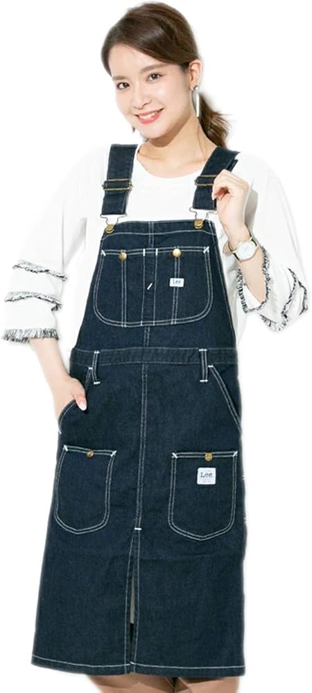 Amazon.co.jp: 【Lee】リー エプロン オーバーオール デニム 胸当て