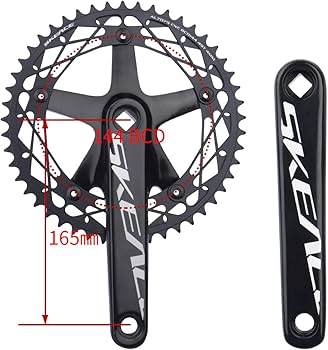 Amazon | BOLANY SKEACE 165mm 自転車クランクセット スクエアテーパー