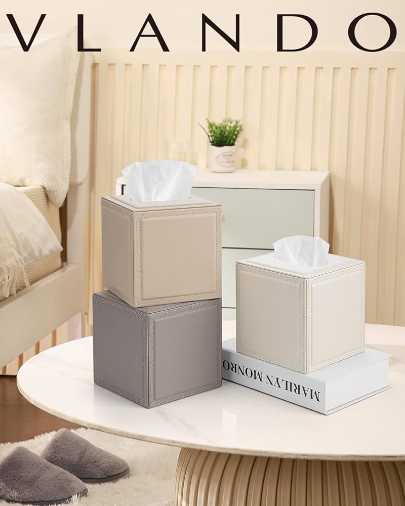 Amazon｜Vlando 正方形 ティッシュケース コンパクト 車用 おしゃれ