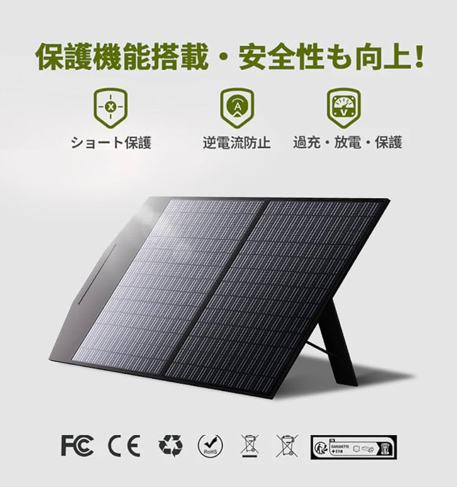 IP65防水 100W ソーラーチャージャー 折りたたみ IP65防水 100W