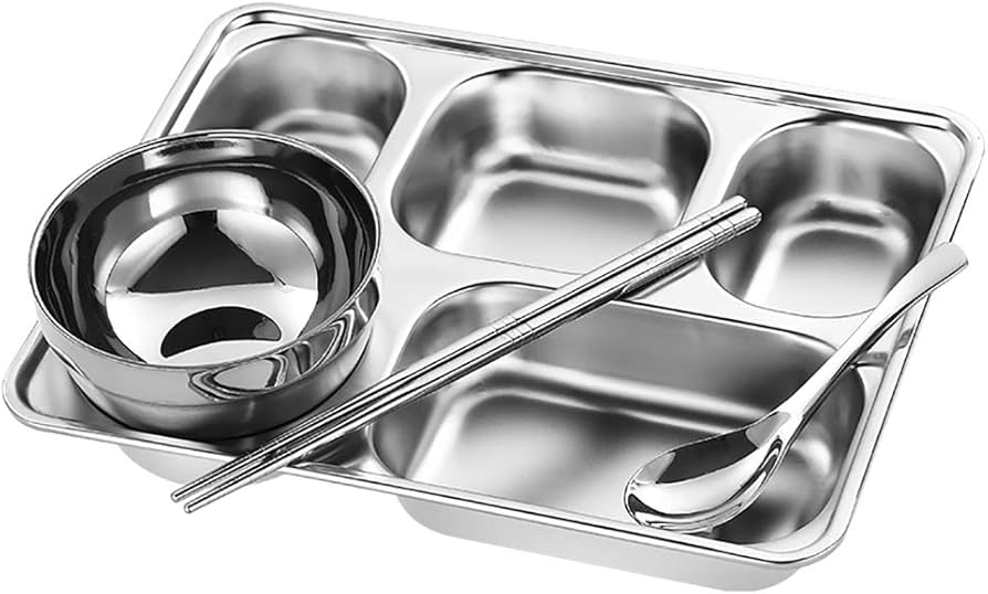 Amazon.co.jp: ステンレス製5コンパートメントプレート、メストレイ