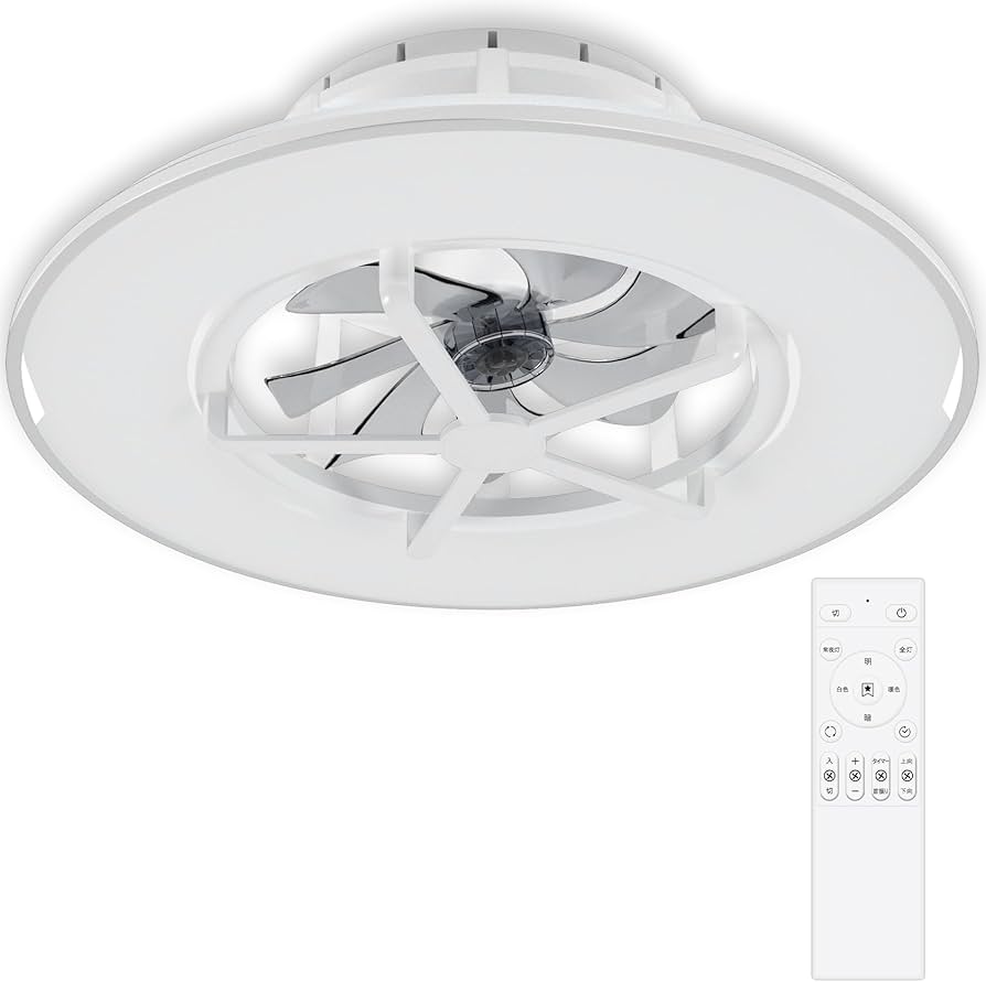 Amazon | ORALUCE シーリングファンライト 12畳 首振り ファン付き LED