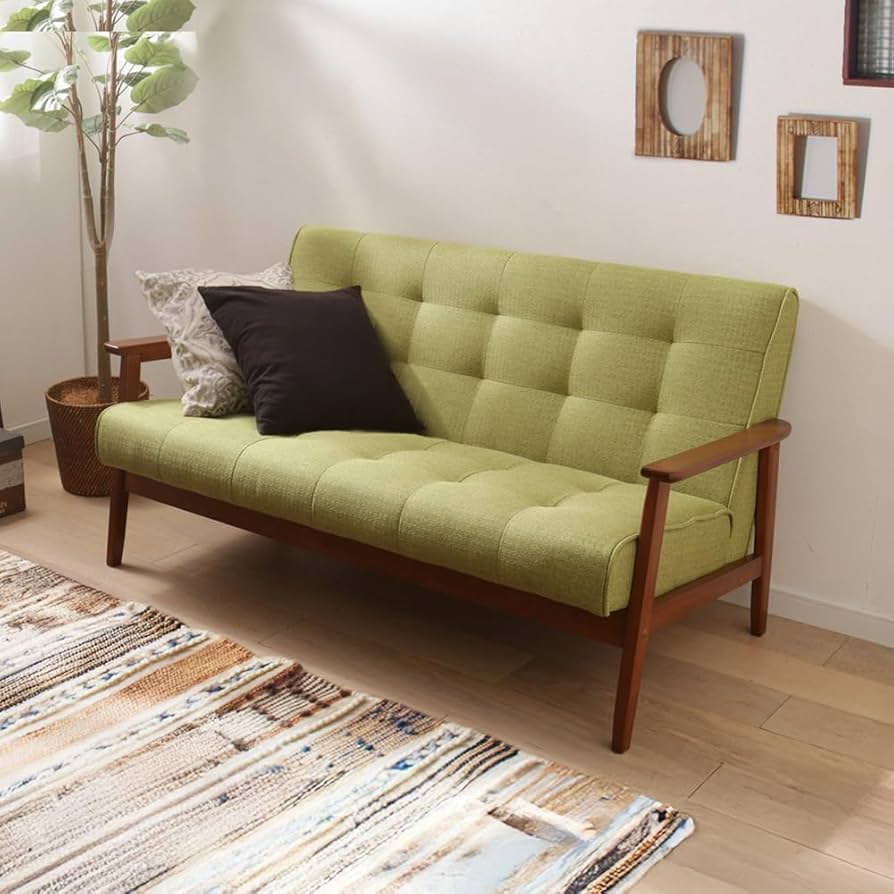 Amazon｜アイリスプラザ ソファ 2人掛け ファブリック グリーン 幅約
