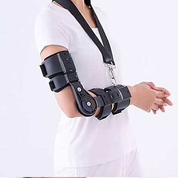 Amazon | 肘固定ブレースアームスリングヒンジ付き肘装具脱臼捻挫の