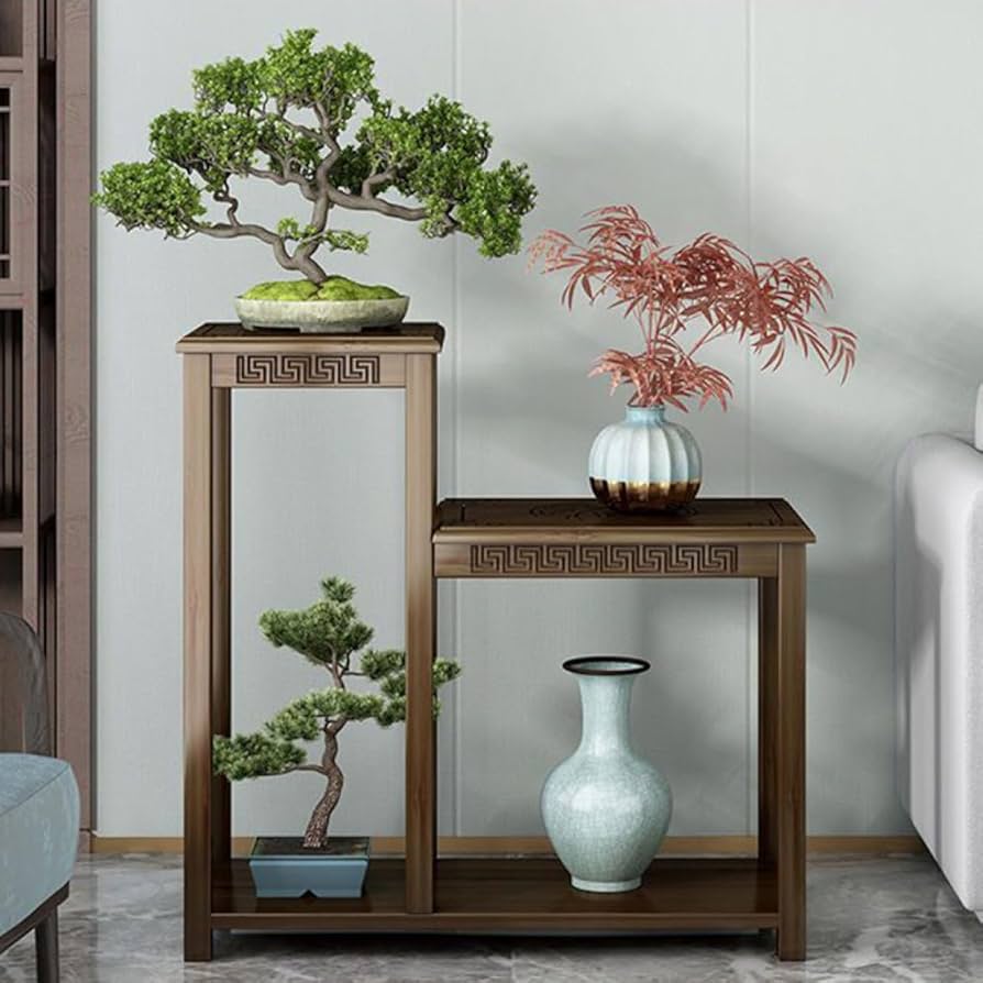 Amazon.co.jp: 楠竹 花台 竹製 L フラワースタンド 玄関 リビング