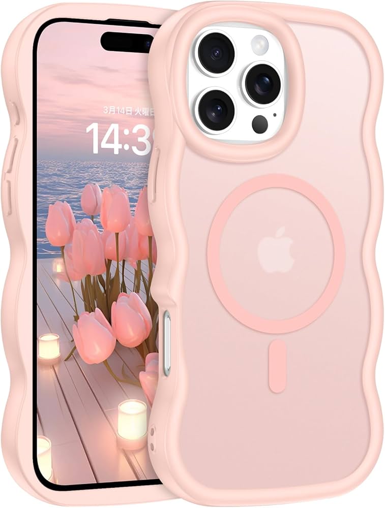 Amazon.co.jp: VENINGO いPhone16 Pro Max ケース 可愛い ウェーブ