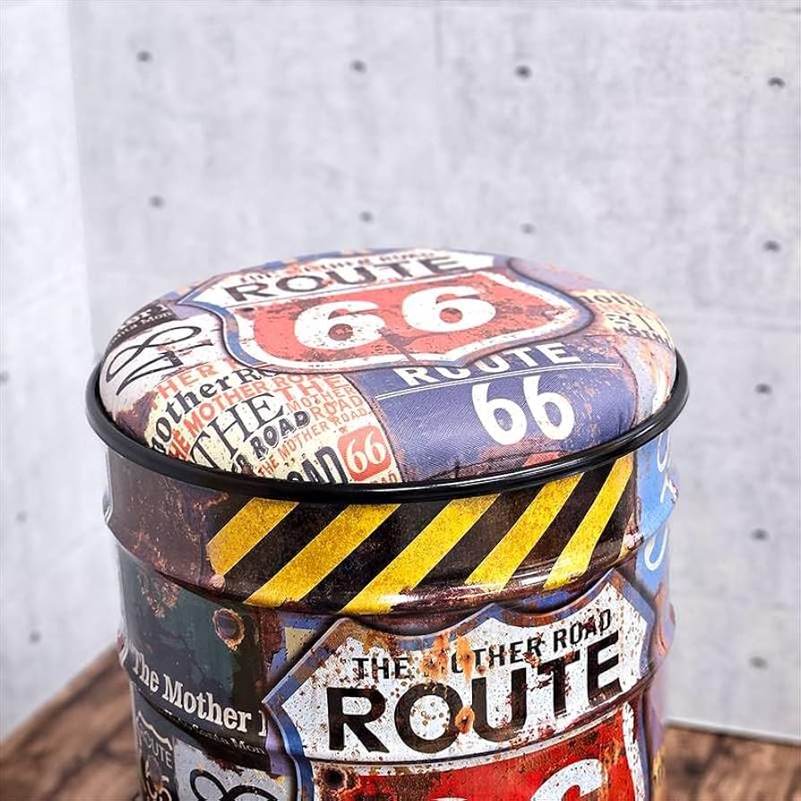 Amazon｜オイル缶 スツール ペール缶 ペール缶 椅子 丸椅子 ルート66