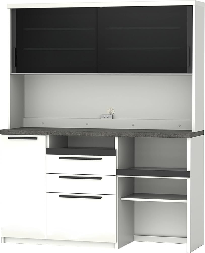 Amazon.co.jp: パモウナ(Pamouna) 食器棚 キッチンボード 幅160×奥行50