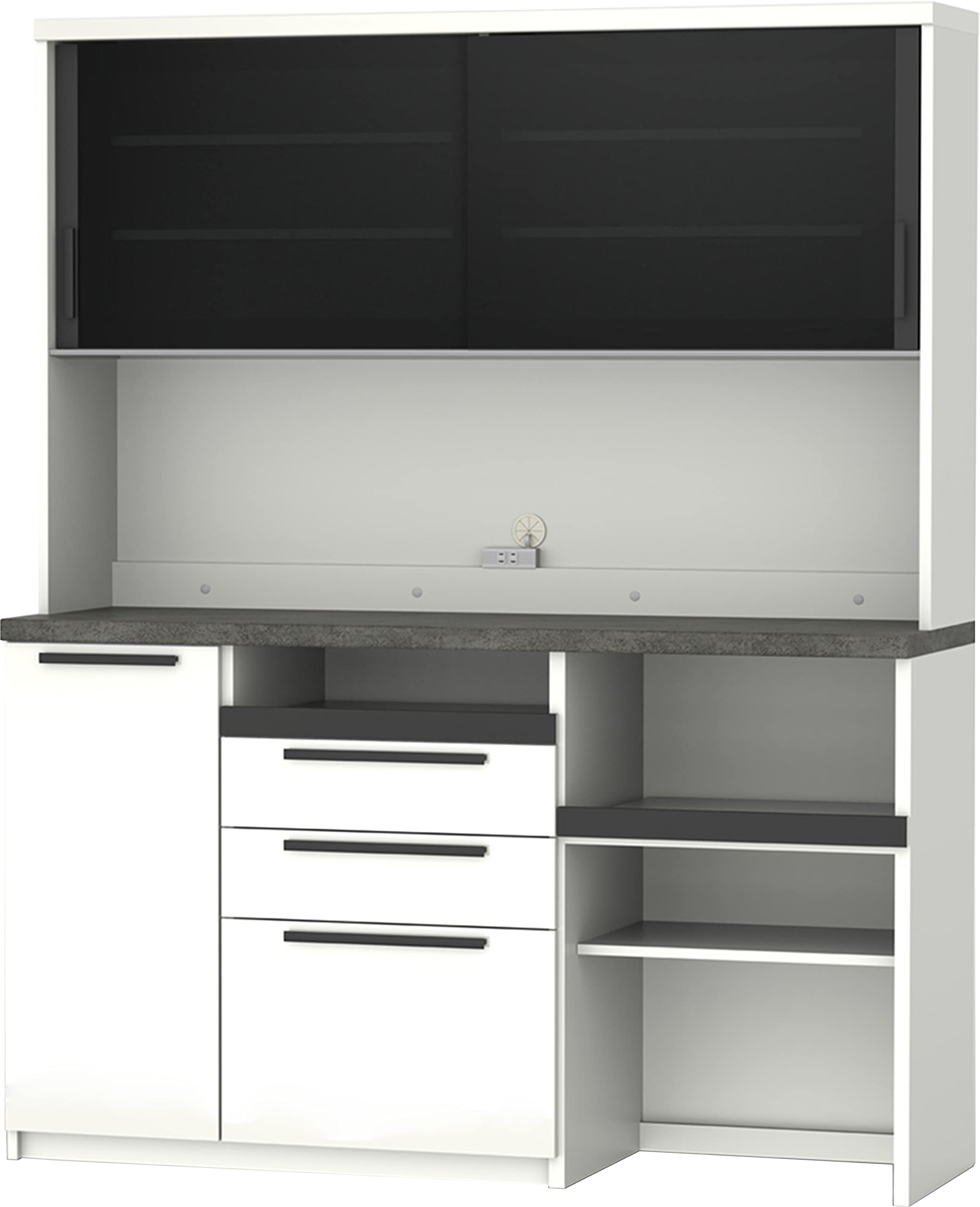 Amazon.co.jp: パモウナ(Pamouna) 食器棚 キッチンボード 幅160×奥行