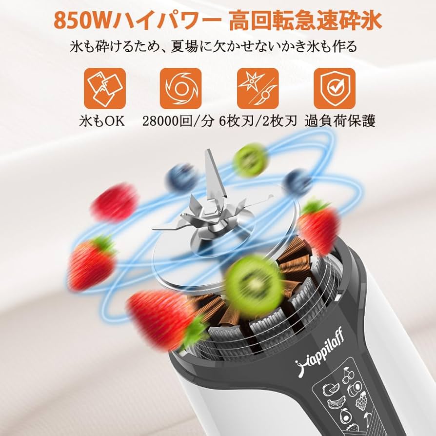 Amazon | 【新機種・氷も砕ける】Happilaff ミキサー ジューサー