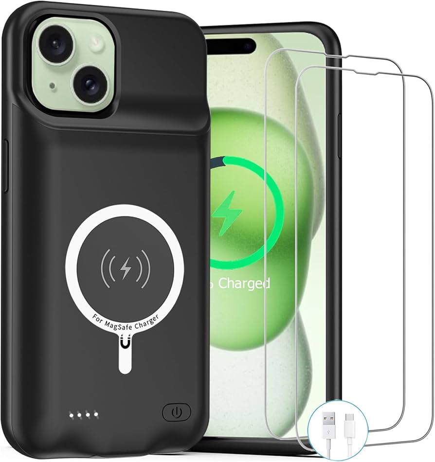 Amazon.com: Battery Case for iPhone 15, Upgraded 10000mAh