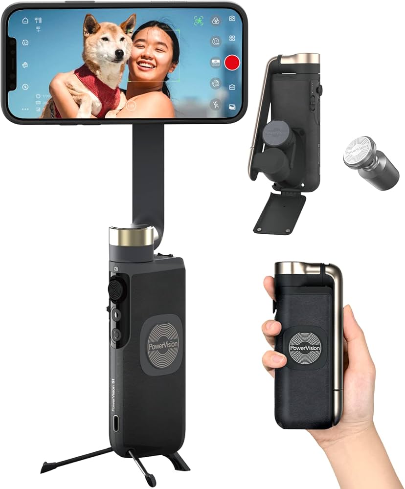 Amazon | PowerVision スマートフォン用ジンバルカメラ - 3軸ジンバル
