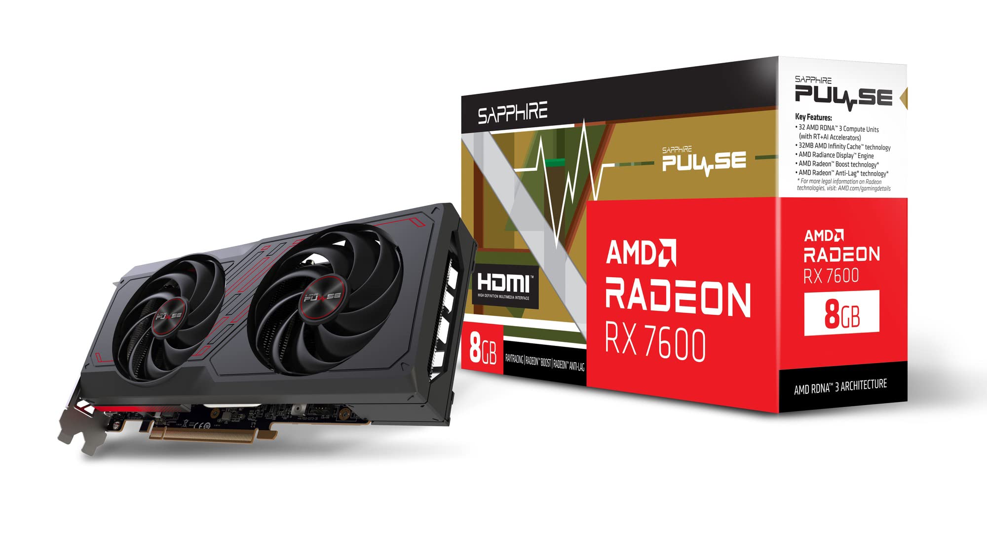 Amazon | SAPPHIRE PULSE RADEON RX 7600 GAMING 8GB GDDR6